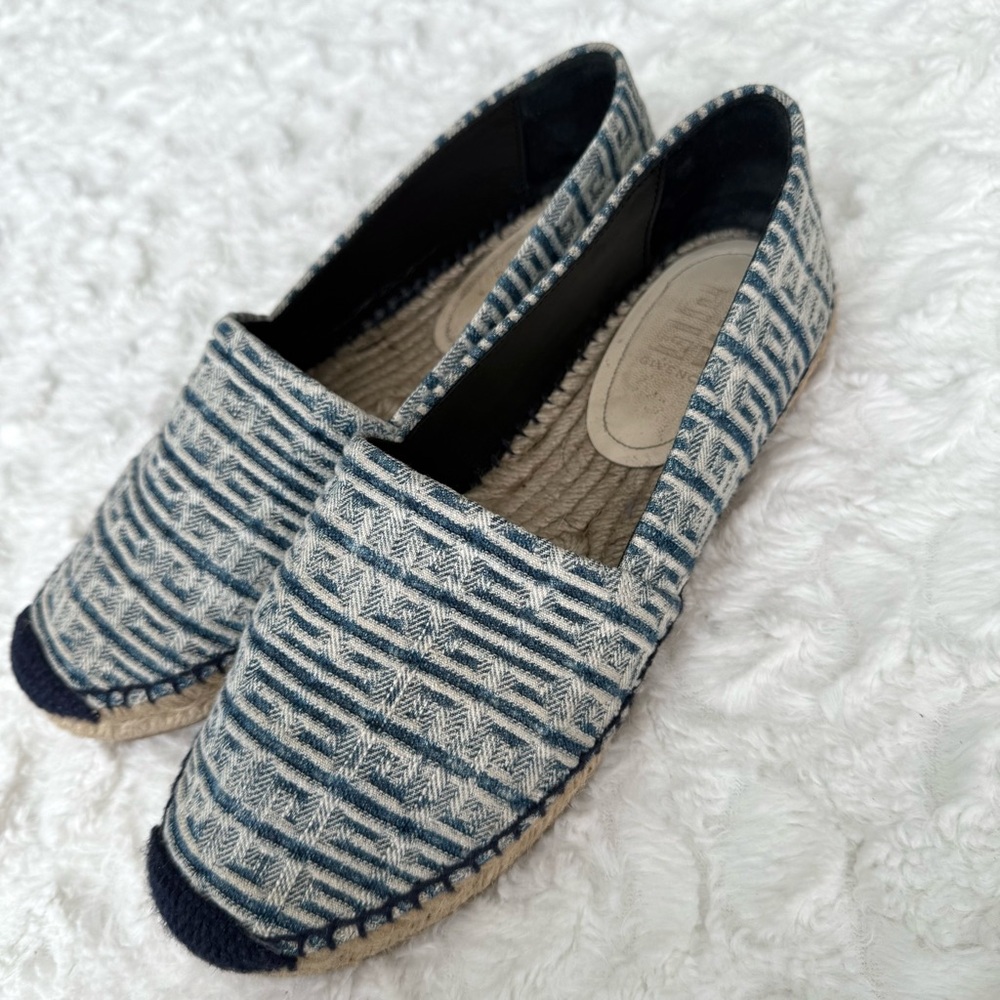 Givenchy Logo 4G Jacquard Espadrilles Flats Denim Navy Blue